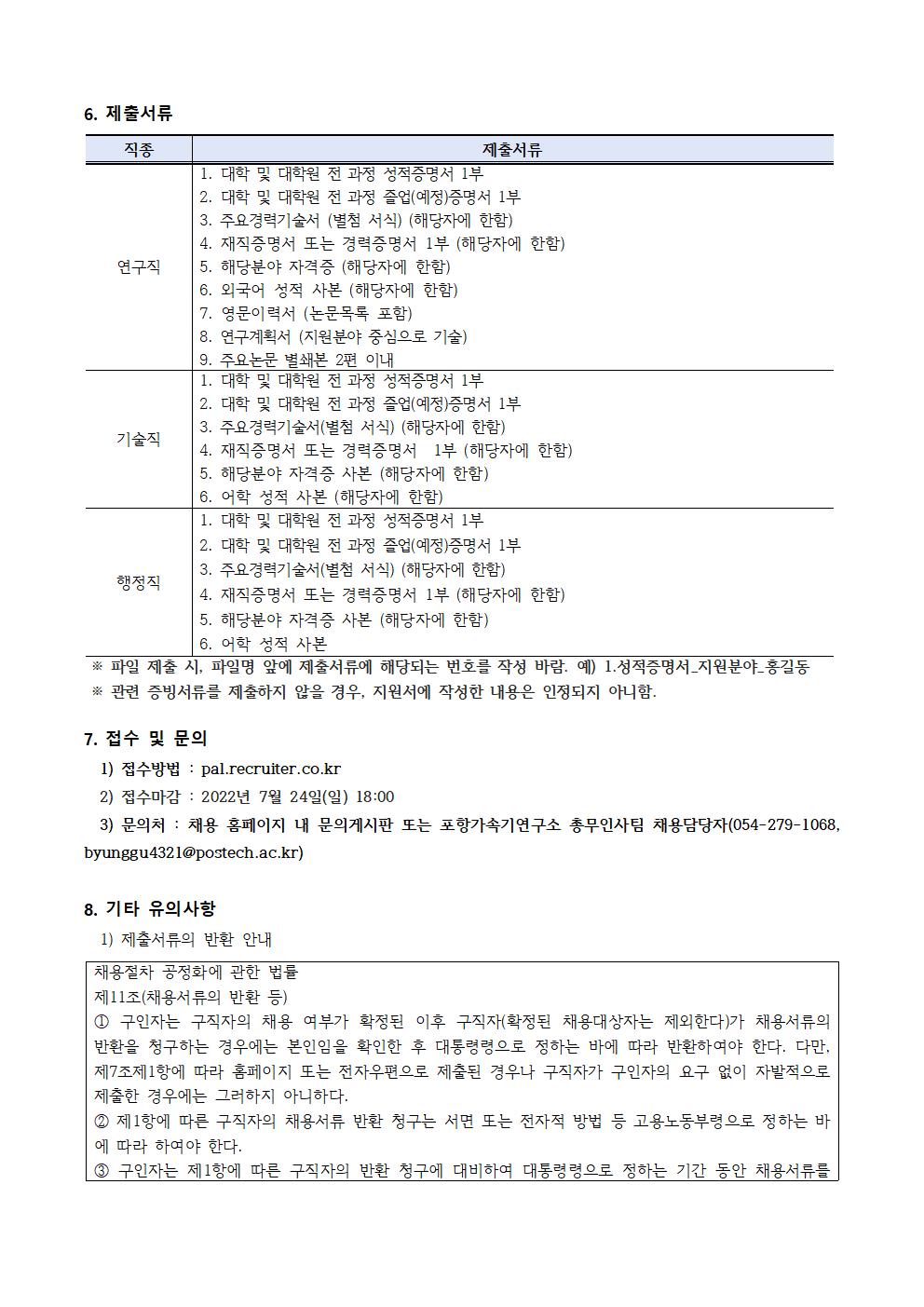 포항가속기연구소 채용공고 2022 계약직 경리·회계·결산, 인사, 노무, 네트워크·보안·운영, SW·솔루션·ERP, DBA ...